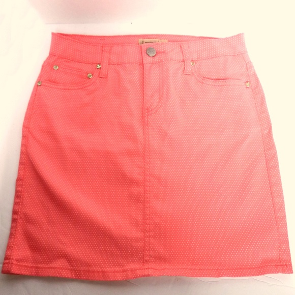 Earl Jean Skirt Tangerine White Polka Dots Sz. 2 - Picture 1 of 5